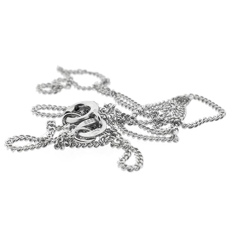 Image 7 of White gold thin gourmet link necklace | 40 cm