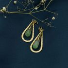 Image 6 of Gold Jade Earrings | Vintage