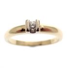 Image 3 of Gold solitaire ring with diamond; 0.05 ct.