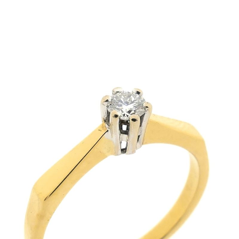 Image 3 of Gold solitaire ring with diamond | 0.15 ct.
