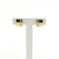 Gold stud earrings with diamond; 0.07 ct.