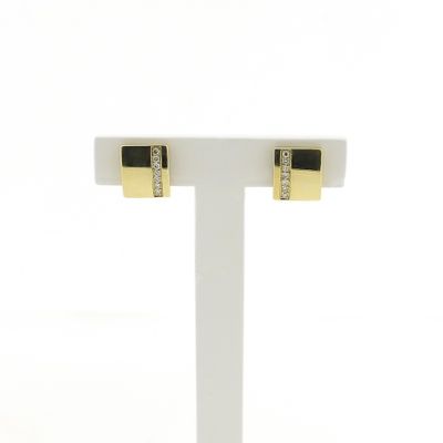 Image 1 of Gold stud earrings with diamond; 0.07 ct.