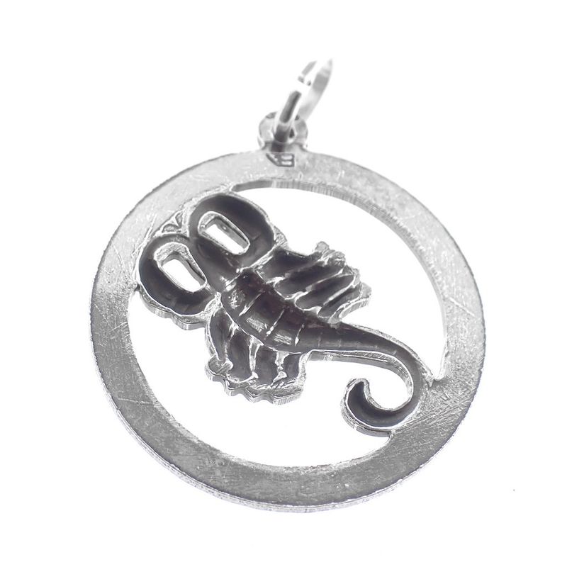 Image 4 of Silver zodiac sign pendant; Scorpio