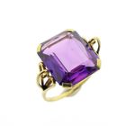 Image 1 of Vintage gold cocktail ring with synthetic sapphire