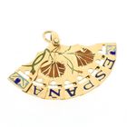 Image 5 of Gold pendant of a Spanish fan with enamel