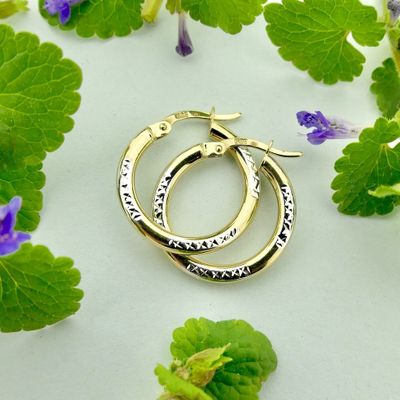 Image 2 of Two-tone gold earrings | Ø 20.0 mm