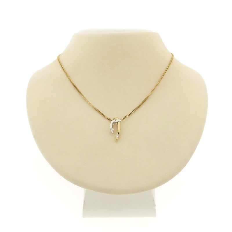 Image 4 of Two-tone gold pendant with diamond | 0.12 ct.