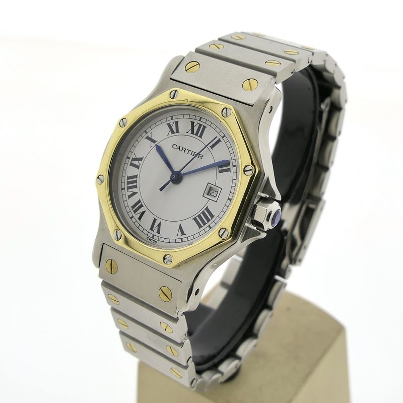 Image 2 of Cartier Santos Octagon Automatic 2966; 18k gold/steel watch