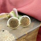 Image 2 of Gold cufflinks with 5 guilder coin Queen Wilhelmina 1912