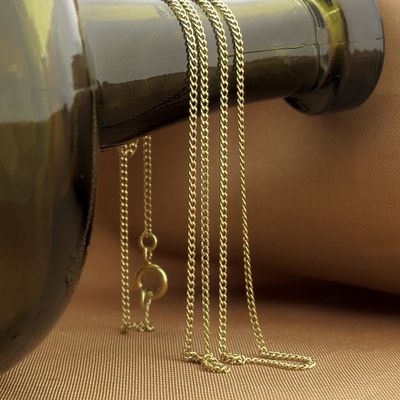 Image 2 of Gold gourmet link chain | 51 cm