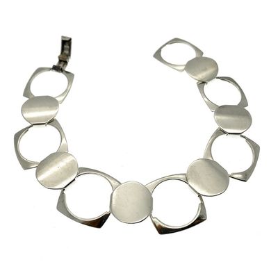 Image 1 of Silver unique link bracelet | 20 cm