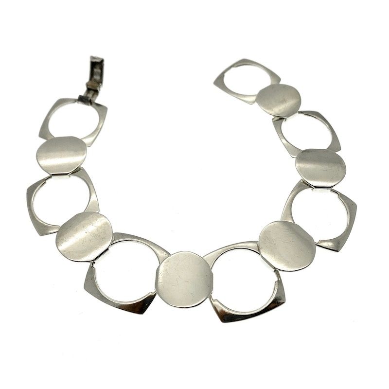 Image 1 of Silver unique link bracelet | 20 cm