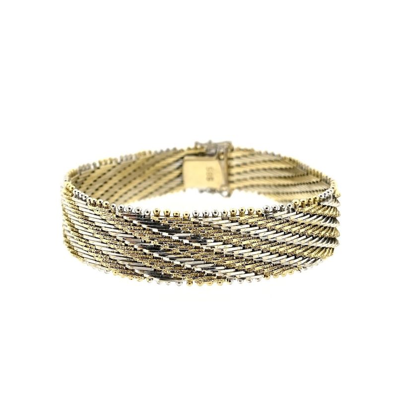 Image 2 of Two-tone gold fantasy link bracelet