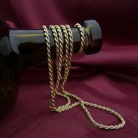 Gold long twisted link chain