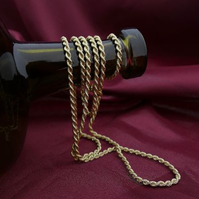 Gold long twisted link chain Image 1 of Gold long twisted link chain