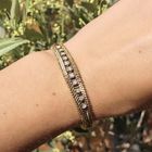 Image 11 of Gold herringbone link bracelet with diamond; 0.62 ct.