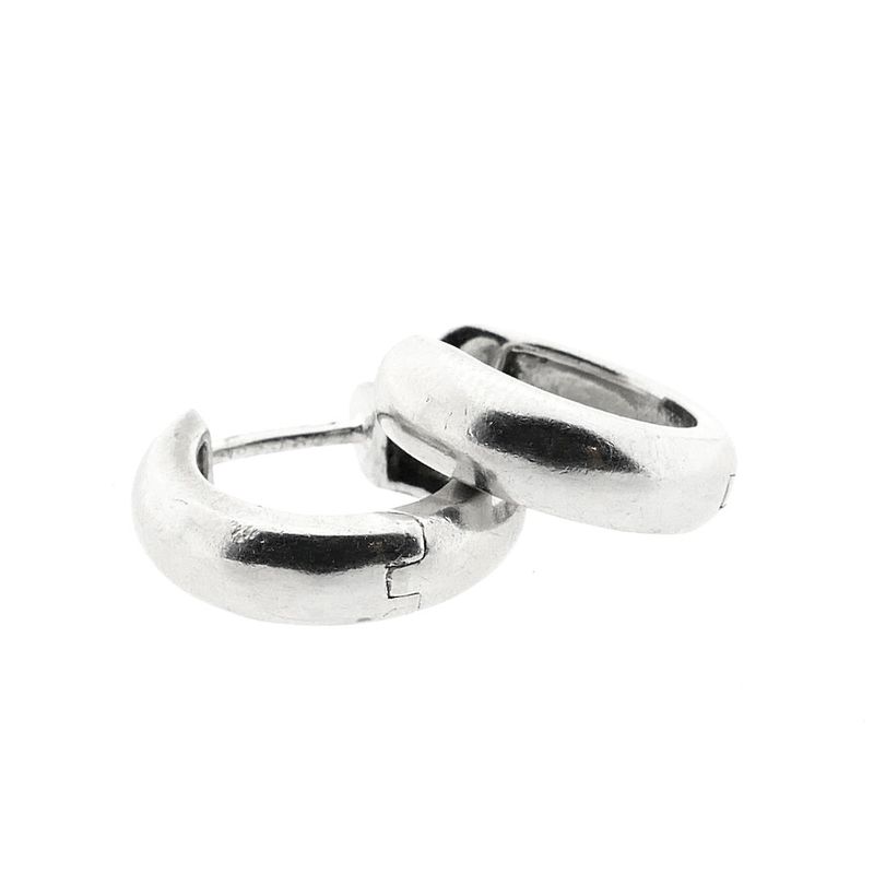 Image 4 of White gold hinged hoop earrings Ø 14.7 mm
