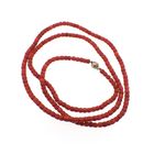 Image 6 of Blood coral bead necklace with gold clasp; Antique | 80 cm
