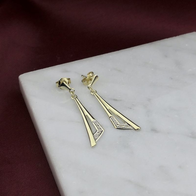 Image 5 of Gold diamond-plated earrings