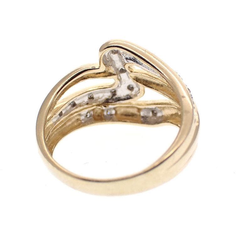 Image 3 of Golden fantasy ring with diamond 0.07 ct.