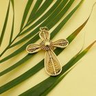 Image 2 of Golden Filigree Cross Pendant