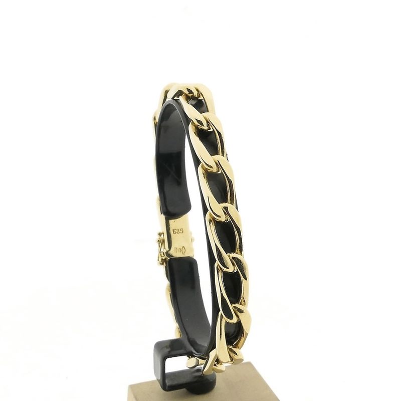 Image 1 of Gold wide gourmet link bracelet