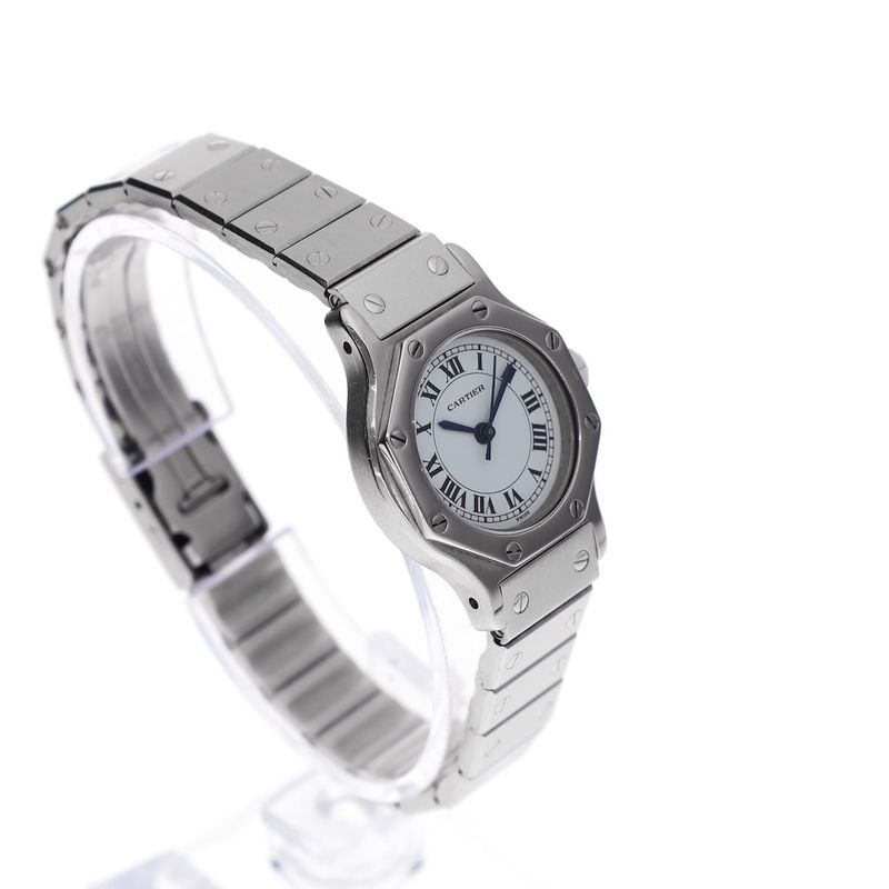 Image 3 of Cartier Santos Octagon Automatic 0906; Vintage ladies watch
