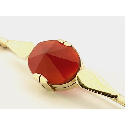 Image 2 of Antique gold brooch with carnelian