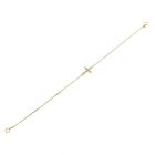 Image 8 of Gold thin anchor link bracelet; Cross with zirconia | 18.5 cm