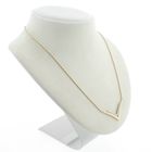 Image 3 of Gold necklace with a fixed pendant and diamond; 0.04 ct | 45.5 cm