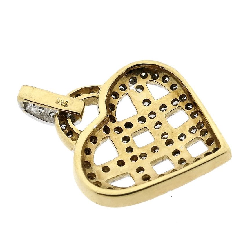 Image 5 of Gold heart pendant with diamonds; 1.30 ct.