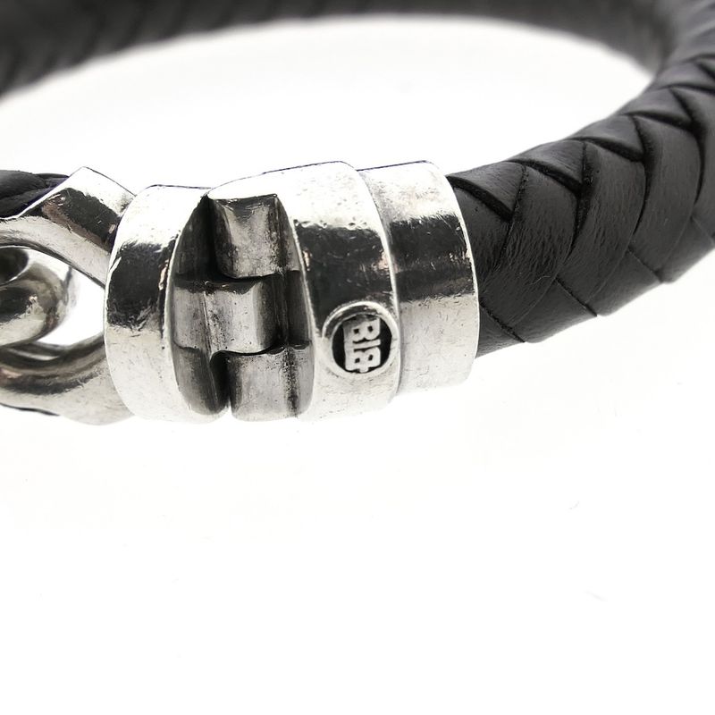 Image 7 of Silver leather Buddha to Buddha bracelet | 20 cm