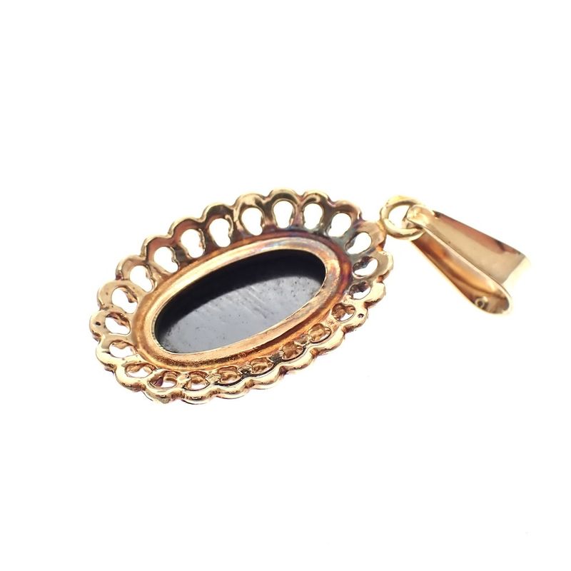 Image 3 of Vintage gold pendant with hematite