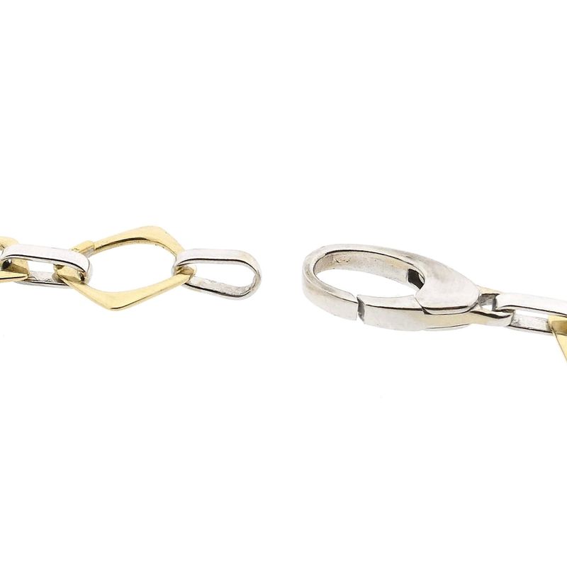 Image 5 of Bicolor Gold Necklace with Fantasy Links; 14 Karat; 45.5 cm
