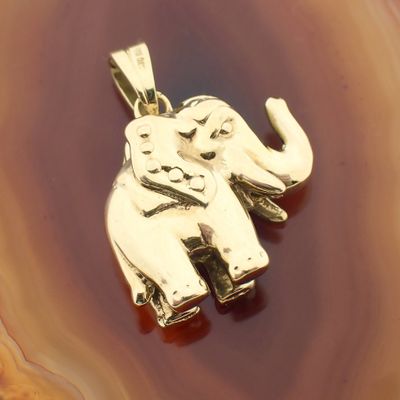 Image 2 of Gold pendant of an elephant with diamond 0.01 ct.