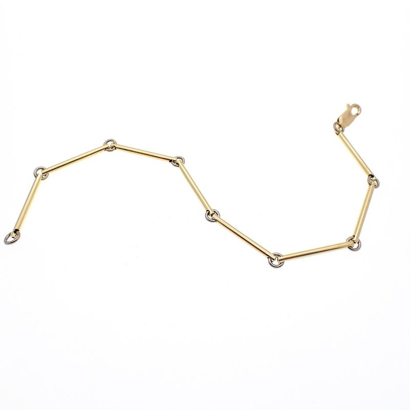 Image 4 of Two-tone gold link bracelet