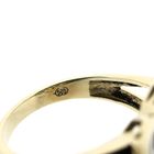 Image 5 of Gold entourage ring with sapphire and diamonds; approx. 0.51 ct.