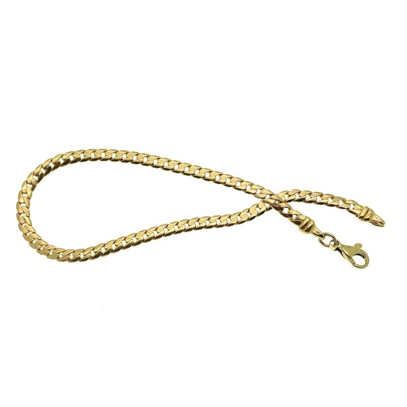 Image 4 of Gold flat gourmet link bracelet | 21 cm