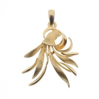 Gold pendant with an abstract shape