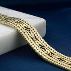 Image 2 of Gold Bracelet with Herringbone Pattern; 14 Karat; 18.5 cm