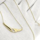 Image 11 of Gold necklace with a fixed pendant and diamond; 0.005 ct. | 42 cm