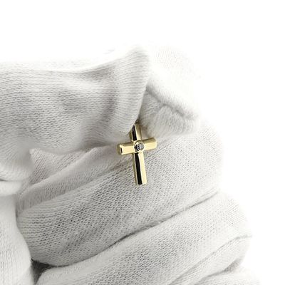Image 2 of Gold cross pendant with diamond | 0.02 ct.