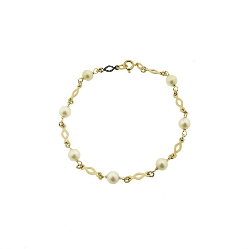 Image 3 of Gold bracelet with pearls | 20 cm
