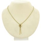 Image 1 of Gold necklace with a fixed pendant and diamond; 0.005 ct. | 44.5 cm