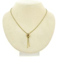 Gold necklace with a fixed pendant and diamond; 0.005 ct. | 44.5 cm