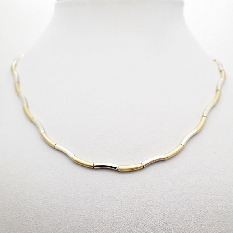 Image 2 of Two-tone gold bar necklace