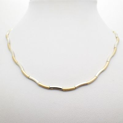 Two-tone gold bar necklace Image 2 of Two-tone gold bar necklace