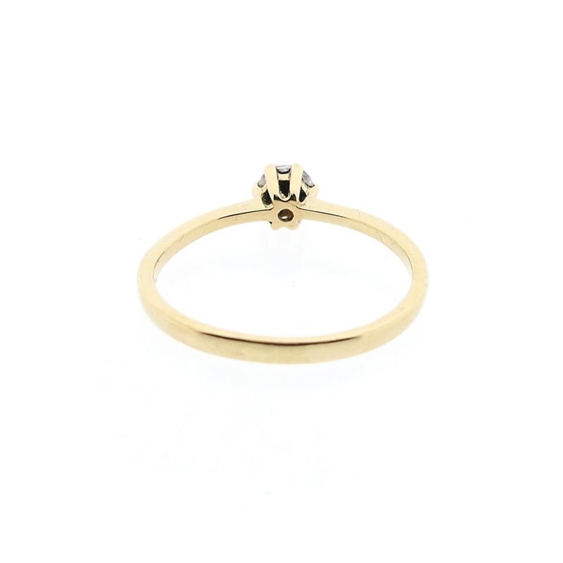 Image 6 of Golden solitaire ring with zirconia