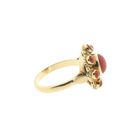 Image 5 of Gold entourage ring with red coral