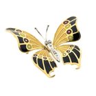 Image 2 of Two-tone gold brooch/pendant of a butterfly with enamel and diamond; 0.04 ct.